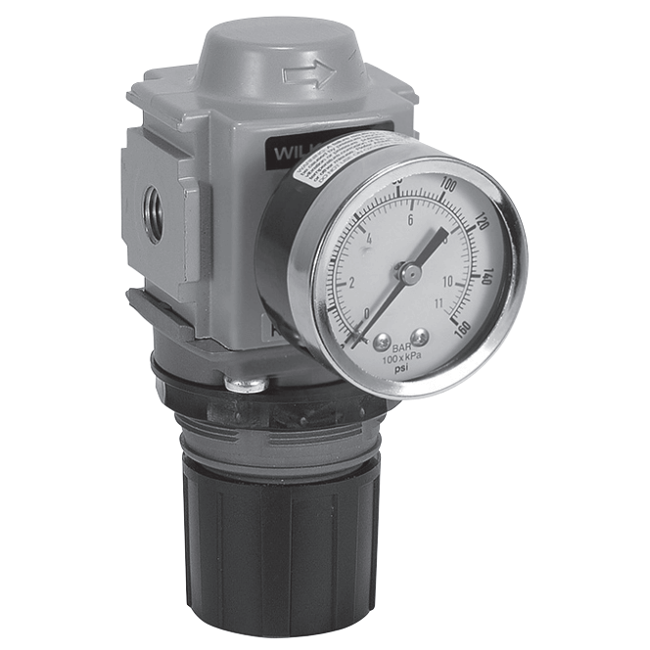 Wilkerson R19 Series Modular Common-P1 Regulator, Port Size 1/4, 3/8, 1/2; Flows to 64 SCFM